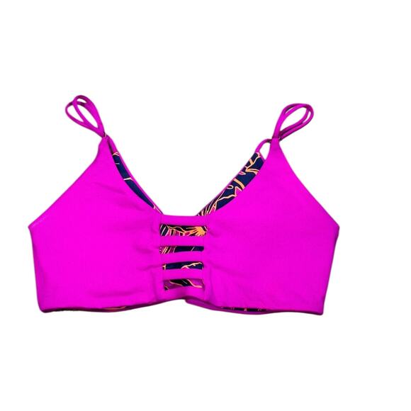 NWOT! Maaji Hibiscus Pink Reversible Bralette Bikini Top  L - Picture 10 of 10